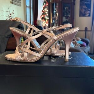 Tanish-goldish Acacia Adrianna Papell heels.